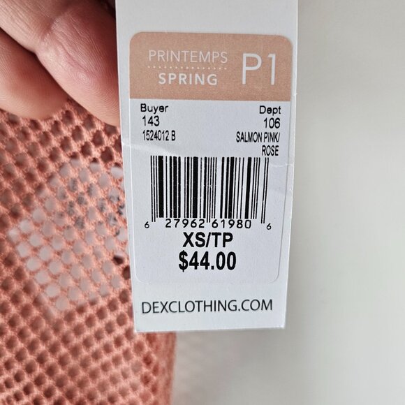 Mesh Crop Top Salmon Pink size XS - Picture 3 of 4